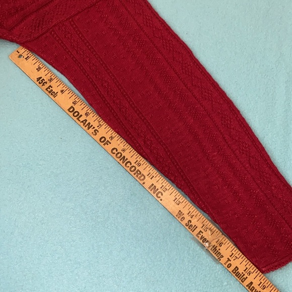 ABSOLUTELY COTTON knit sweater oversized long sleeve crewneck burgundy size M - Picture 8 of 9